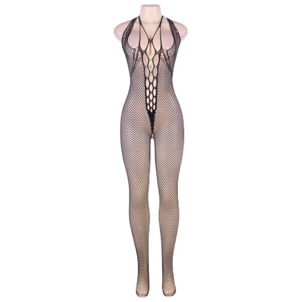 QUEEN LINGERIE - HALTER NECK AND OPEN BACK BODYSTOCKING S/L 5